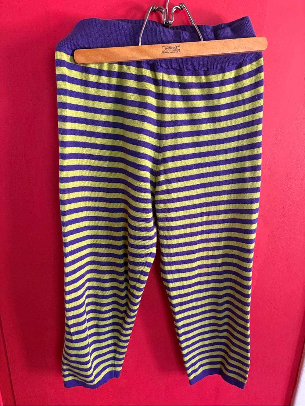 Vintage Benetton Striped Purple and Lime Knit Pants